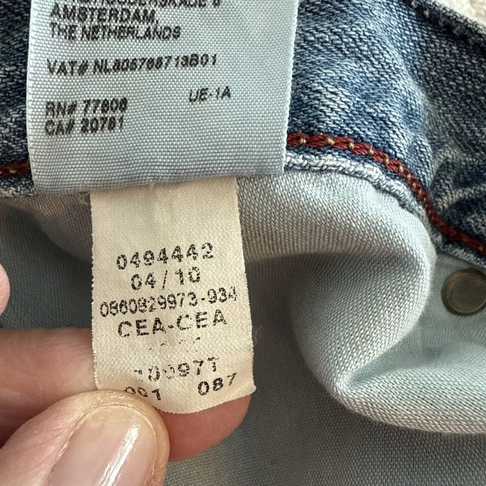 Hilfiger Brand Freedom Relaxed Denim Mens Jeans 34x32 Y2K Distressed Timeless